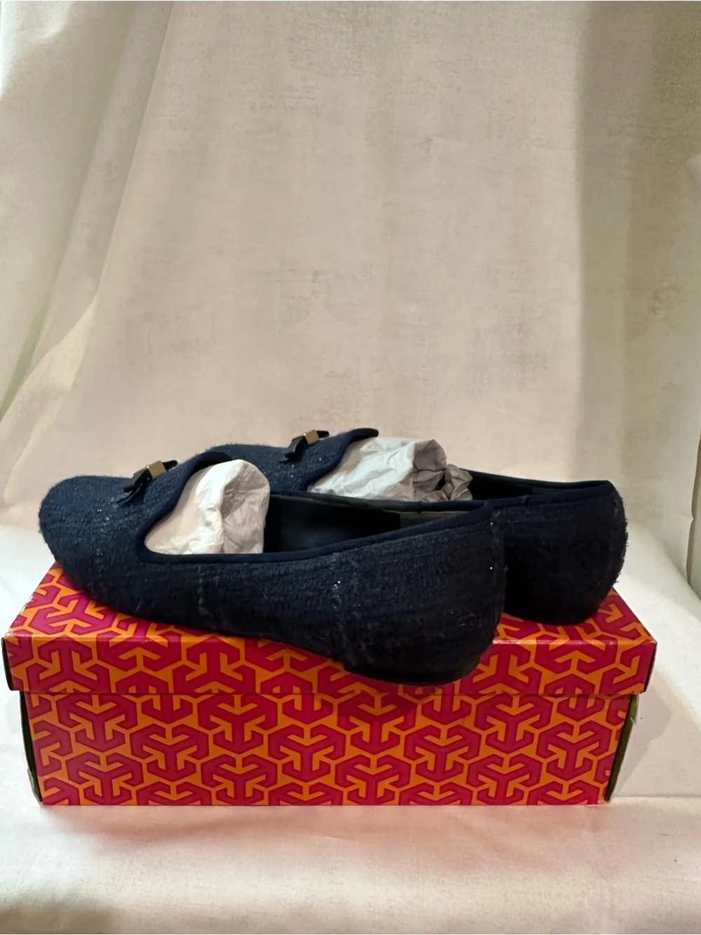 Tory Burch Chandra Loafer Fabric Glazed Tweed Size 7
